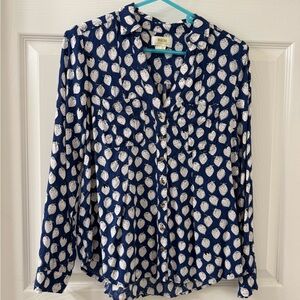 Maeve by Anthropologie Rochelle Strawberry Button Down Blouse - 2